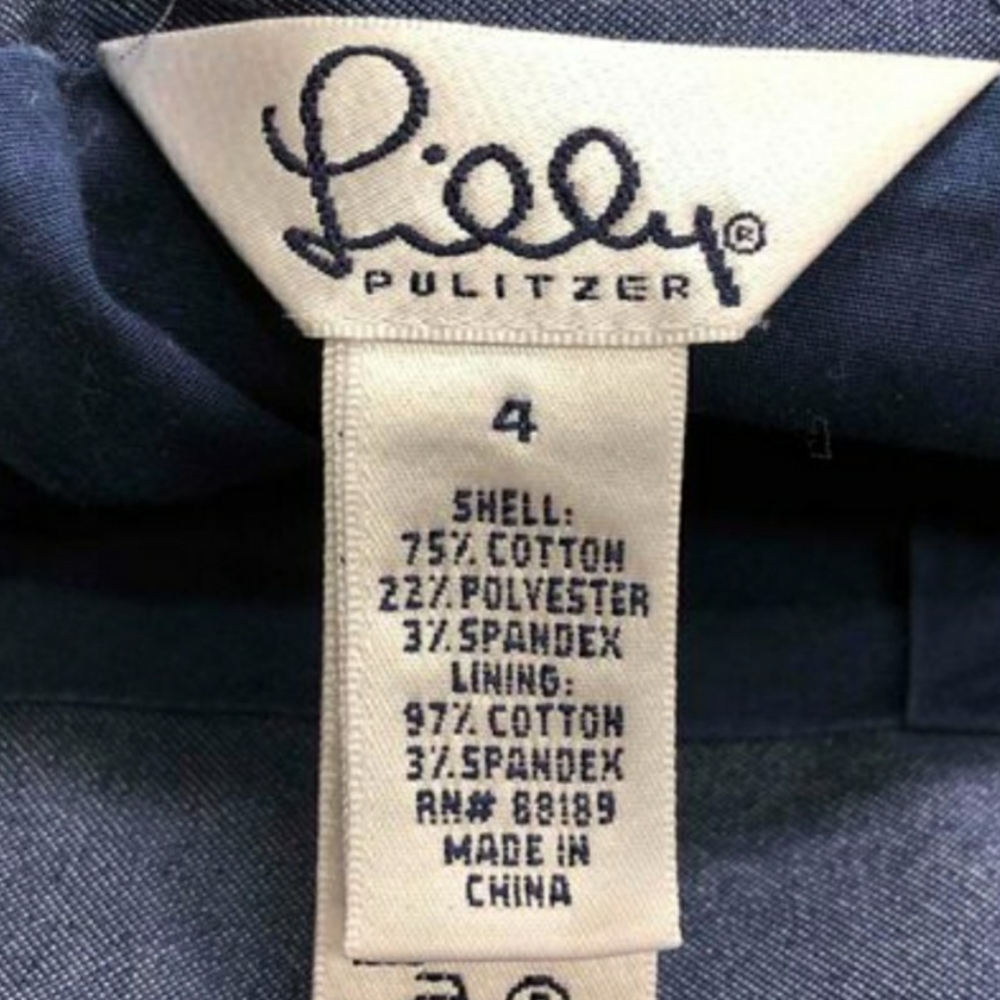 Lilly Pulitzer Navy Blue Skirt with Crab Embroider - Picture 5 of 6